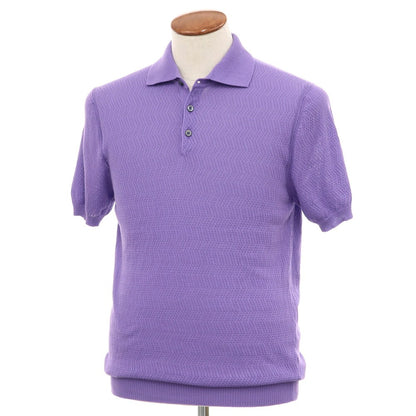 [New] GALLIA High Gauge Cotton Short Sleeve Polo Knit Purple [46] [Condition Rank N] [Men&