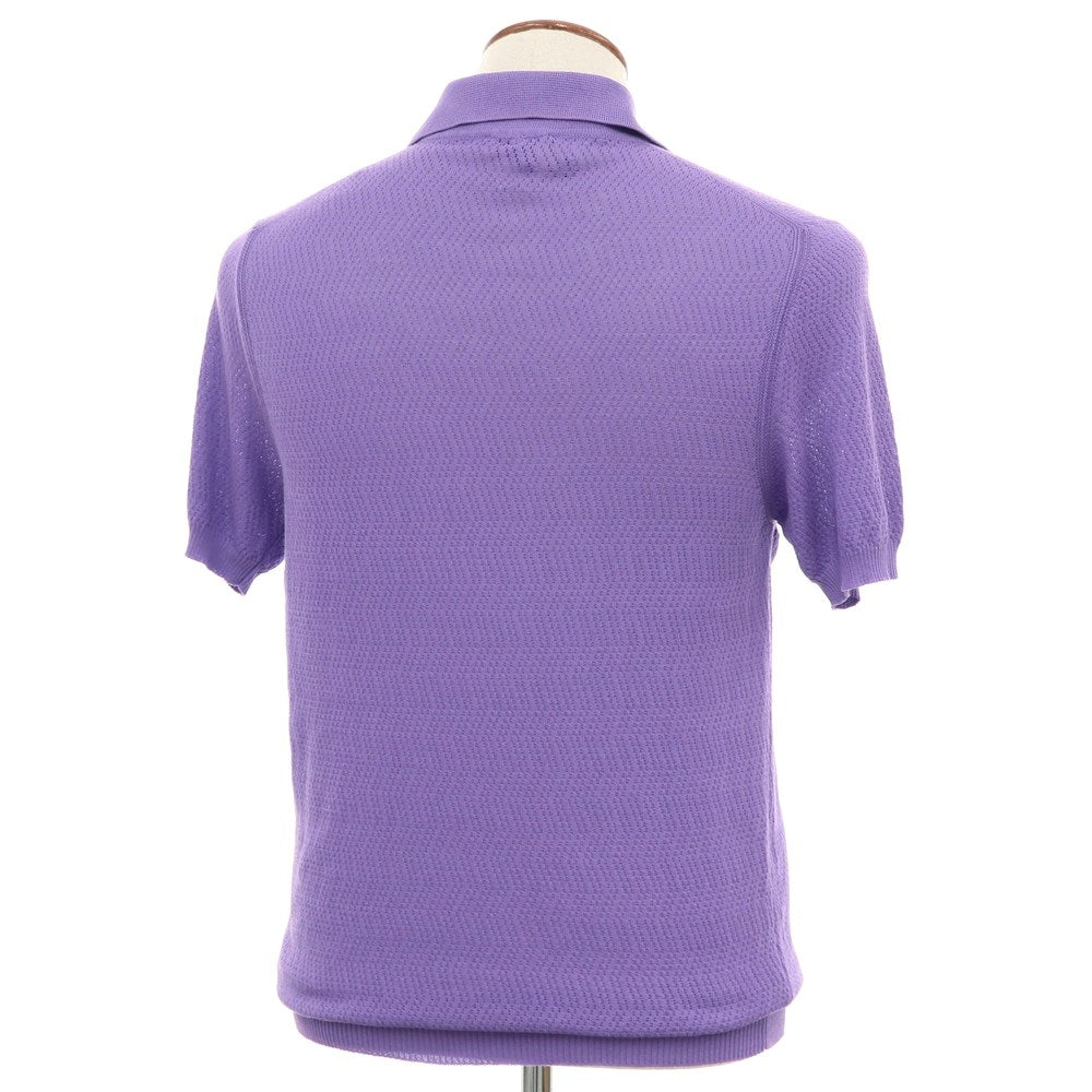 [New] GALLIA High Gauge Cotton Short Sleeve Polo Knit Purple [46] [Condition Rank N] [Men&