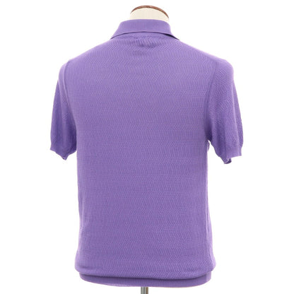 [New] GALLIA High Gauge Cotton Short Sleeve Polo Knit Purple [46] [Condition Rank N] [Men&