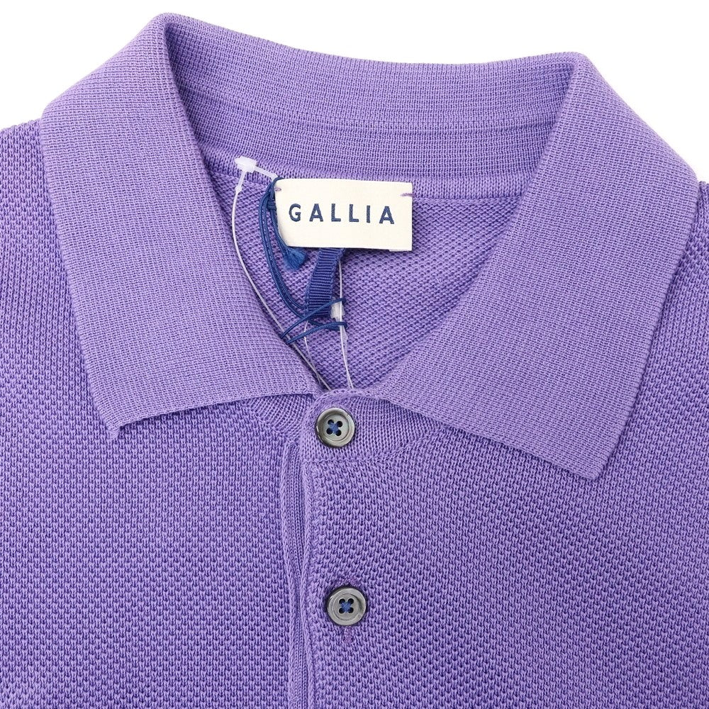 [New Outlet] GALLIA Cotton Long Sleeve Polo Knit Purple [46] [Condition Rank N-] [Men&