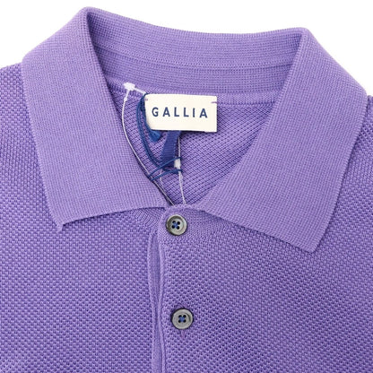 [New Outlet] GALLIA Cotton Long Sleeve Polo Knit Purple [46] [Condition Rank N-] [Men&