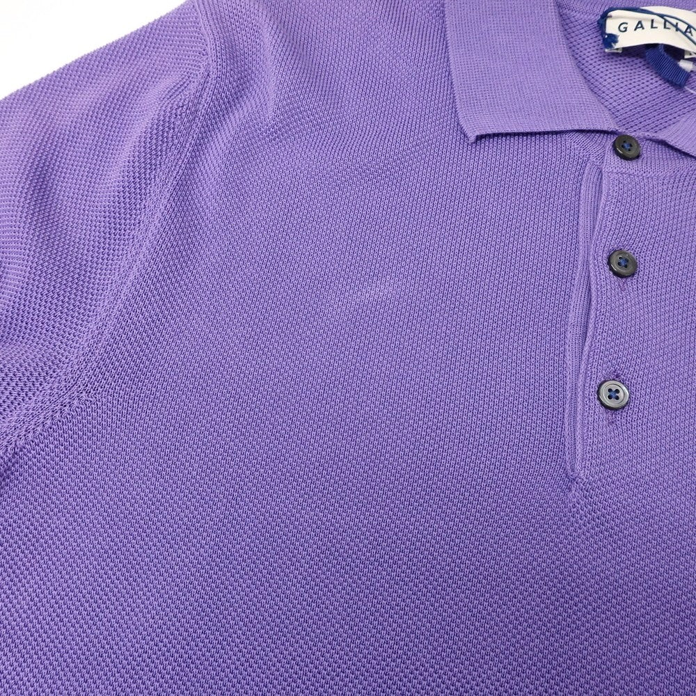 [New Outlet] GALLIA Cotton Long Sleeve Polo Knit Purple [46] [Condition Rank N-] [Men&