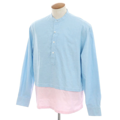 [New Outlet] DOPPIAA Cotton Band Collar Pullover Shirt Light Blue x Pink [M] [Condition Rank N-] [Men&