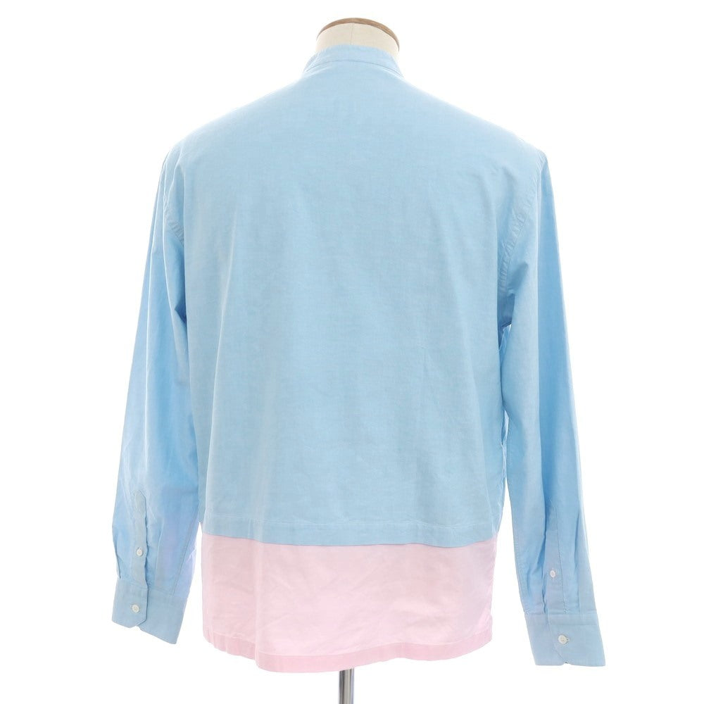 [New Outlet] DOPPIAA Cotton Band Collar Pullover Shirt Light Blue x Pink [M] [Condition Rank N-] [Men&