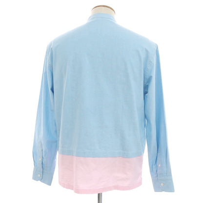 [New Outlet] DOPPIAA Cotton Band Collar Pullover Shirt Light Blue x Pink [M] [Condition Rank N-] [Men&