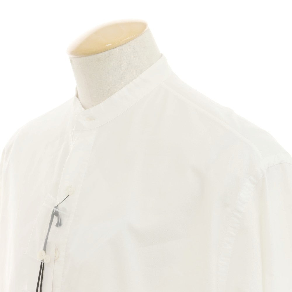 [New Outlet] DOPPIAA Cotton Band Collar Pullover Shirt White x Sax [S] [Condition Rank N-] [Men&