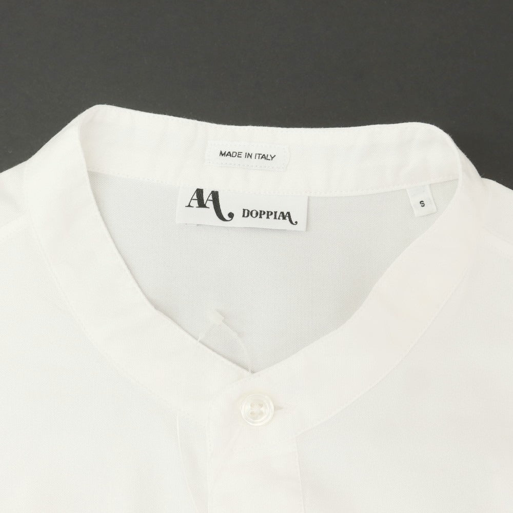 [New Outlet] DOPPIAA Cotton Band Collar Pullover Shirt White x Sax [S] [Condition Rank N-] [Men&