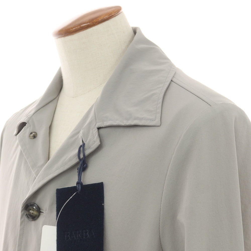 【新品】バルバ BARBA ストレッチナイロン ステンカラーコート ライトグレー【 48 】【 状態ランクN 】【 メンズ 】