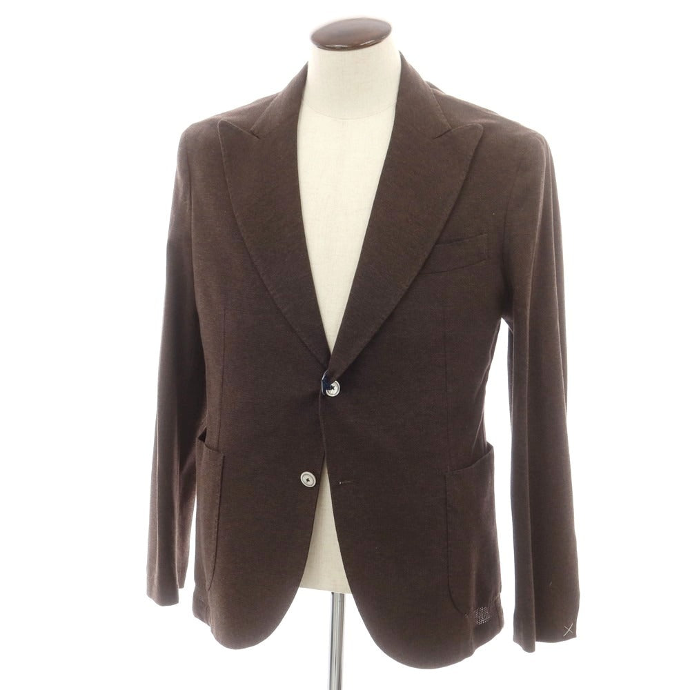 [New] BARBA Jersey Cotton Tailored Jacket Brown [52] [Condition Rank N] [Men&