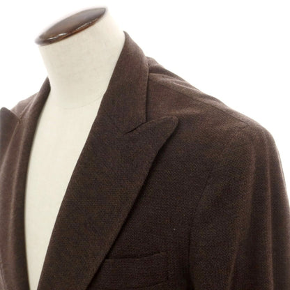 [New] BARBA Jersey Cotton Tailored Jacket Brown [52] [Condition Rank N] [Men&