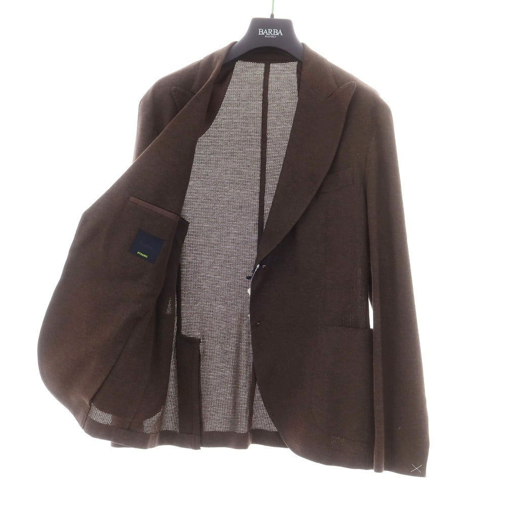 [New] BARBA Jersey Cotton Tailored Jacket Brown [52] [Condition Rank N] [Men&