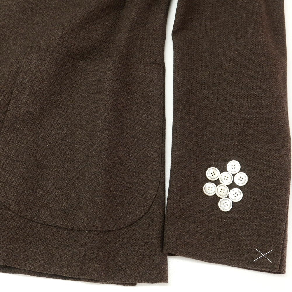 [New] BARBA Jersey Cotton Tailored Jacket Brown [52] [Condition Rank N] [Men&