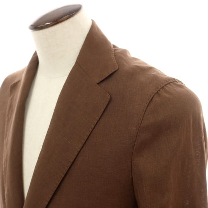 [New] BARBA Linen Tailored Jacket Brown [52] [Condition Rank N] [Men&