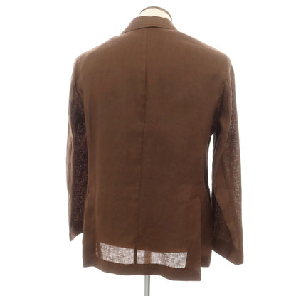 [New] BARBA Linen Tailored Jacket Brown [52] [Condition Rank N] [Men&