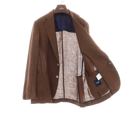 [New] BARBA Linen Tailored Jacket Brown [52] [Condition Rank N] [Men&