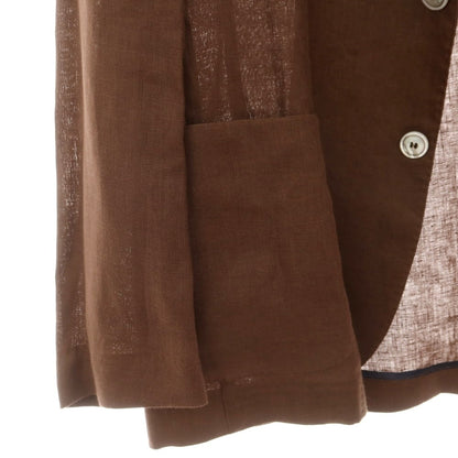 [New] BARBA Linen Tailored Jacket Brown [52] [Condition Rank N] [Men&