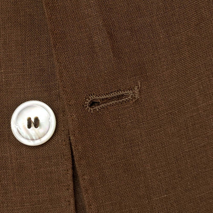 [New] BARBA Linen Tailored Jacket Brown [52] [Condition Rank N] [Men&