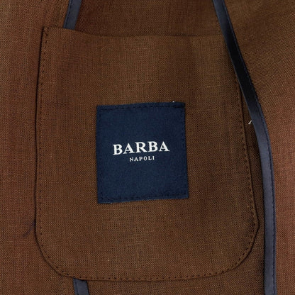 [New] BARBA Linen Tailored Jacket Brown [52] [Condition Rank N] [Men&