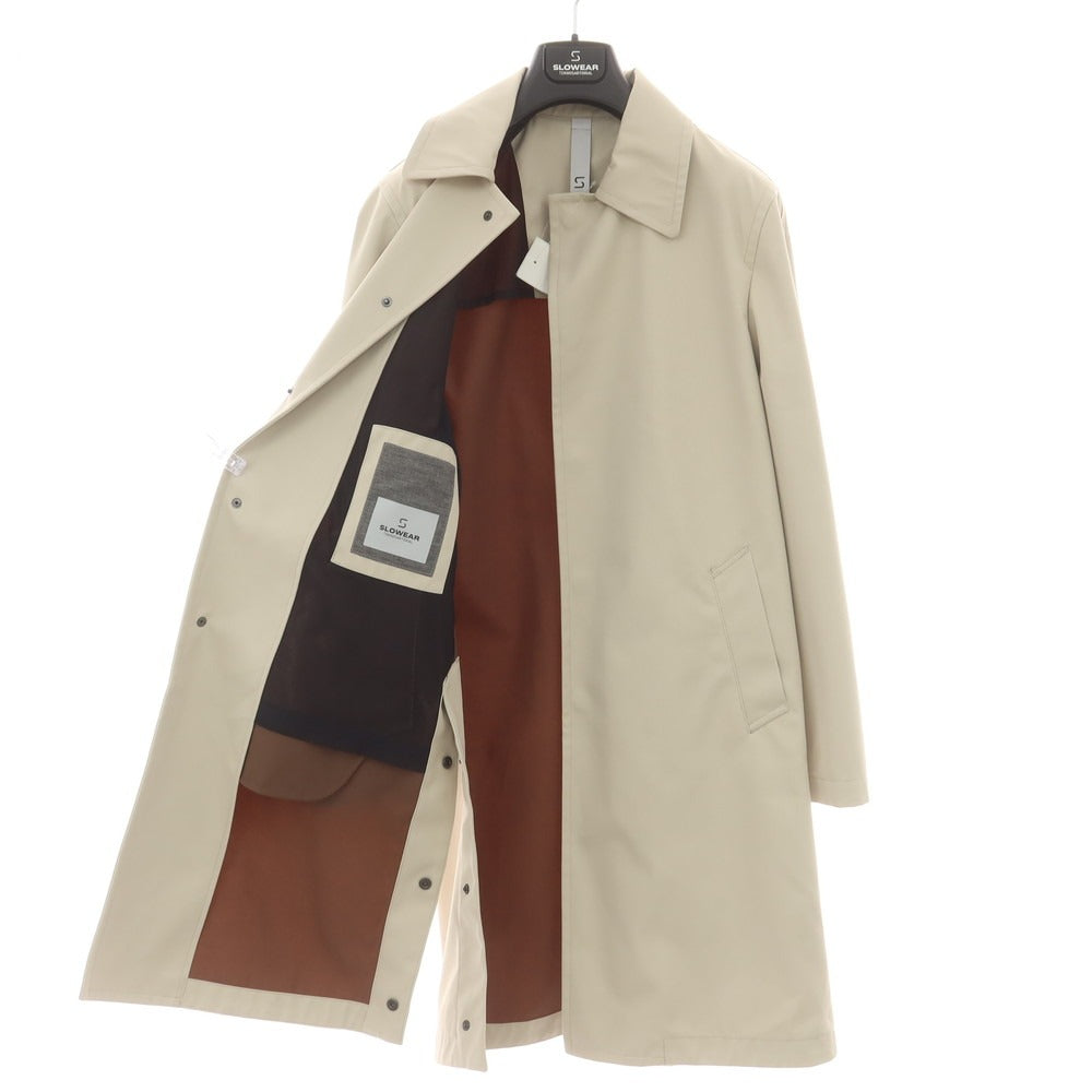 【新品】スローウェア SLOWEAR ツイルコットンポリエステル ステンカラーコート ベージュ【 サイズ48 】【 状態ランクN 】【 メンズ 】 [DPD]