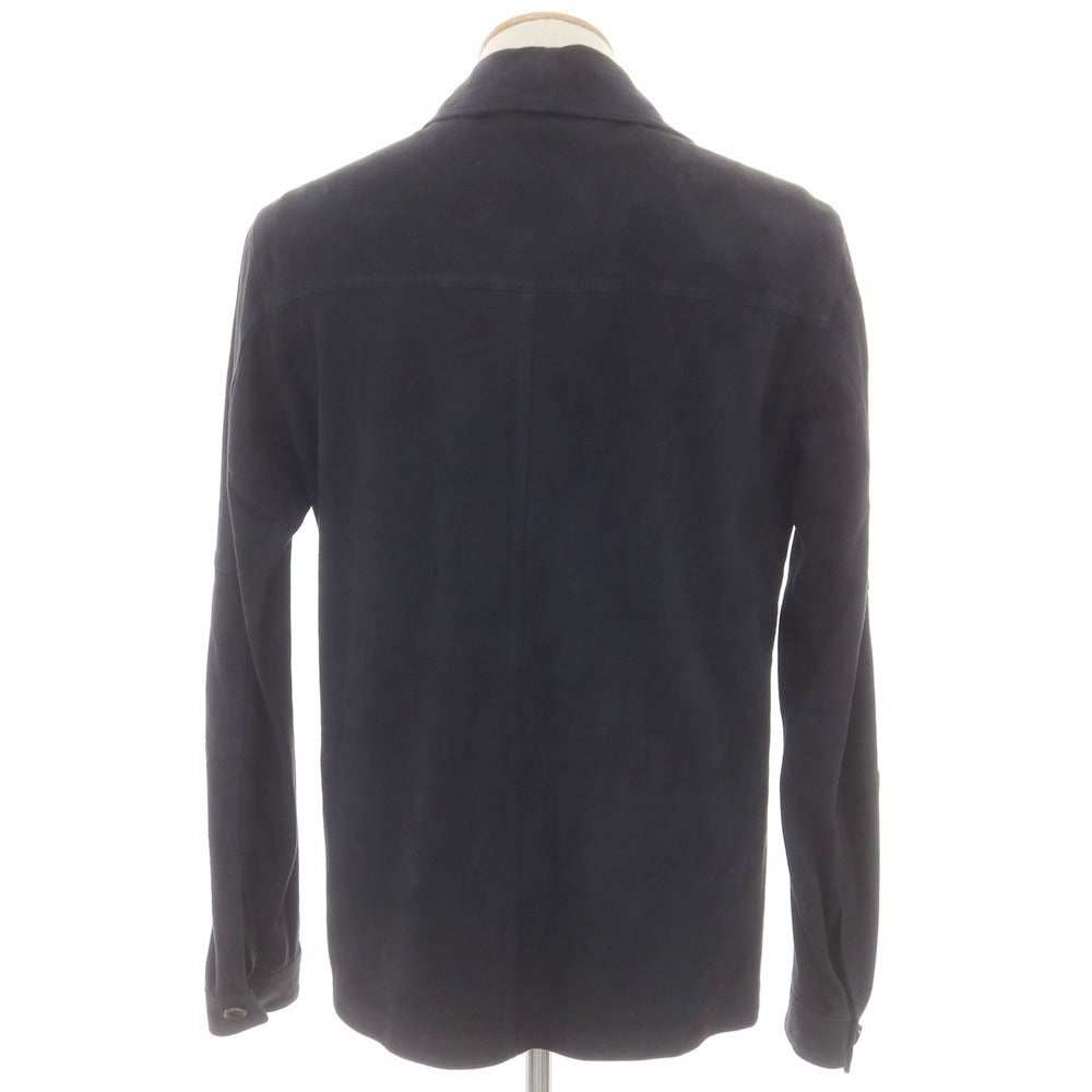 [New Outlet] Montedoro Sheepsuede Leather Shirt Jacket Dark Navy [S] [Condition Rank N-] [Men&