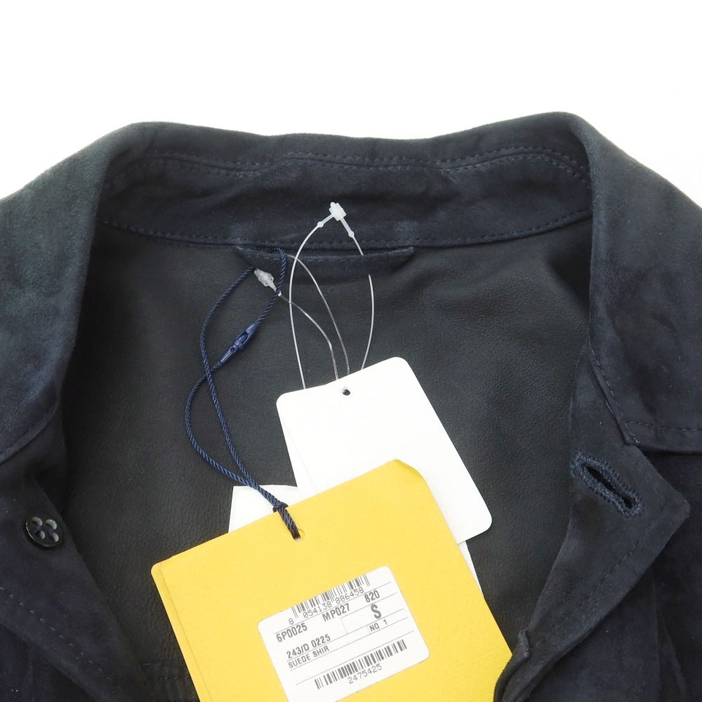 [New Outlet] Montedoro Sheepsuede Leather Shirt Jacket Dark Navy [S] [Condition Rank N-] [Men&