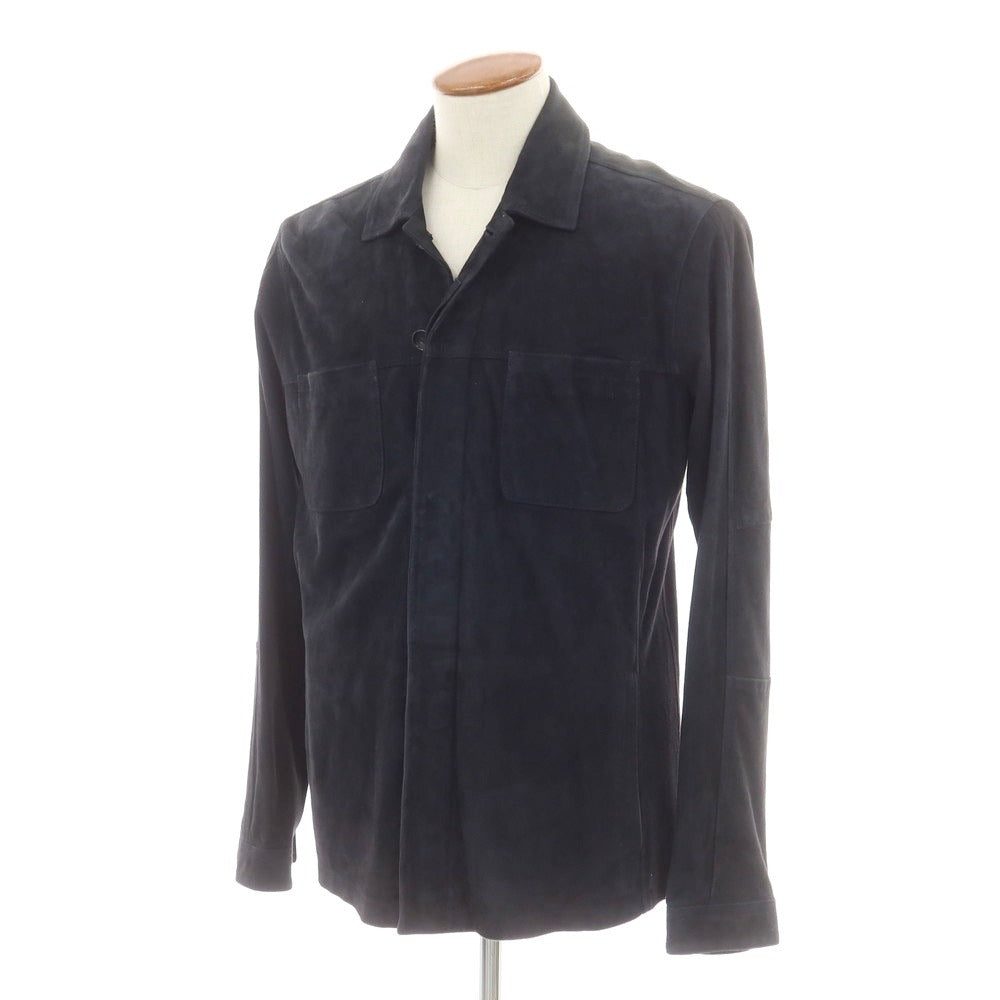 [New Outlet] Montedoro Sheepsuede Leather Shirt Jacket Dark Navy [M] [Condition Rank N-] [Men&