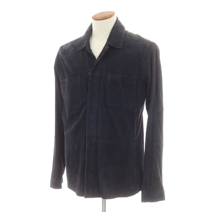 [New Outlet] Montedoro Sheepsuede Leather Shirt Jacket Dark Navy [M] [Condition Rank N-] [Men&