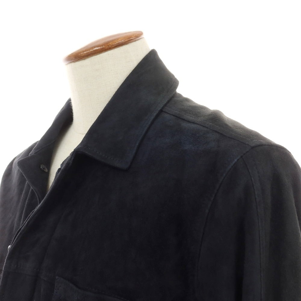 [New Outlet] Montedoro Sheepsuede Leather Shirt Jacket Dark Navy [M] [Condition Rank N-] [Men&