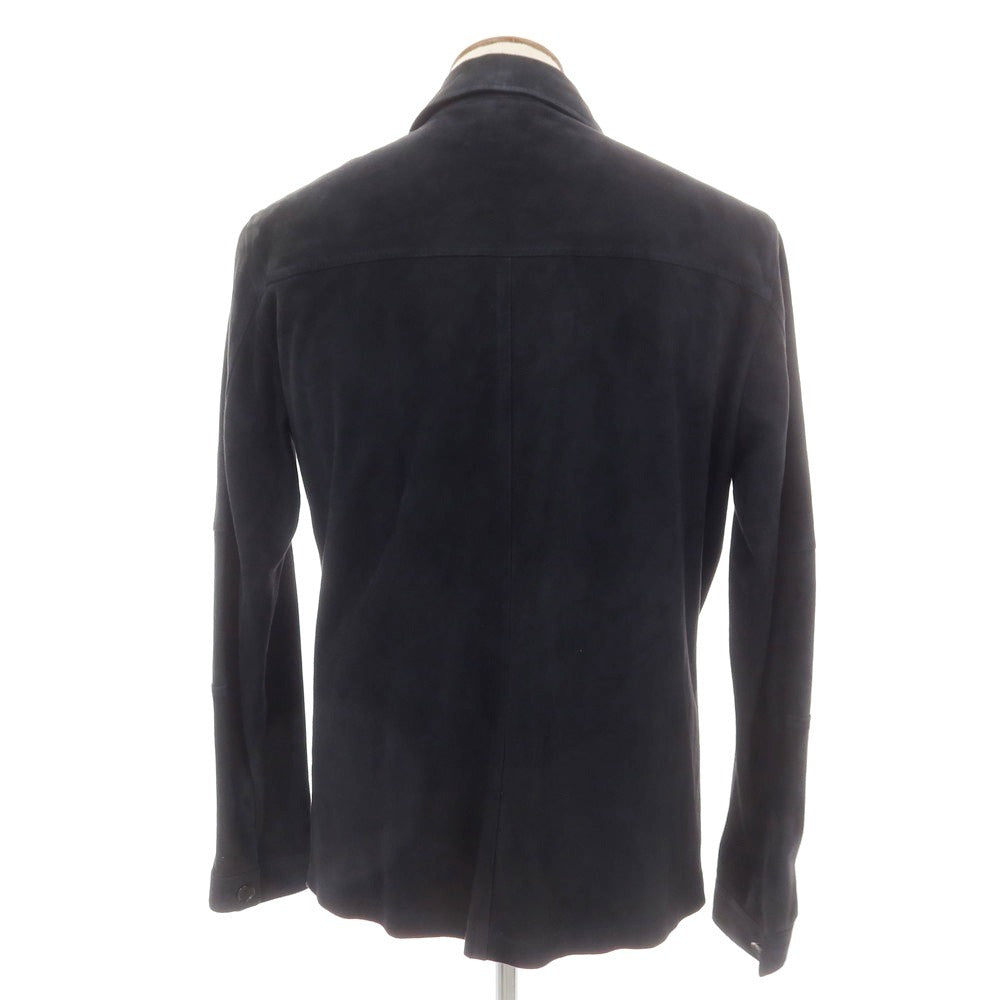 [New Outlet] Montedoro Sheepsuede Leather Shirt Jacket Dark Navy [M] [Condition Rank N-] [Men&