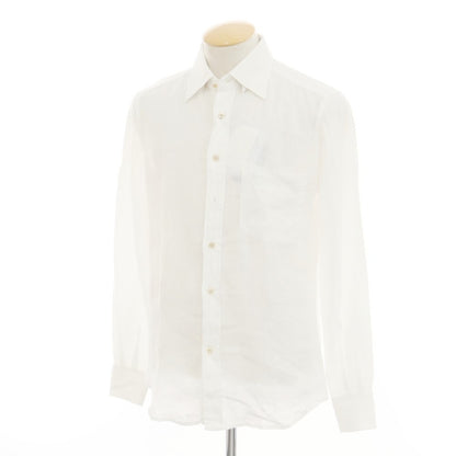 【新品】グランシャツ Glanshirt リネン ワイドカラー カジュアルシャツ ホワイト【 37 】【 状態ランクN 】【 メンズ 】