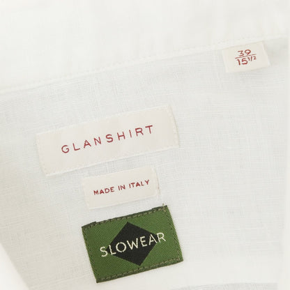 【新品】グランシャツ Glanshirt リネン ワイドカラー カジュアルシャツ ホワイト【 39 】【 状態ランクN 】【 メンズ 】