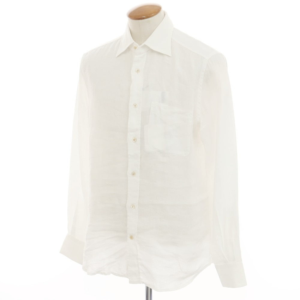 [New] Glanshirt Linen Wide Collar Casual Shirt White [40] [Condition Rank N] [Men&
