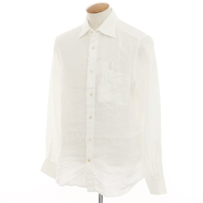 [New] Glanshirt Linen Wide Collar Casual Shirt White [40] [Condition Rank N] [Men&