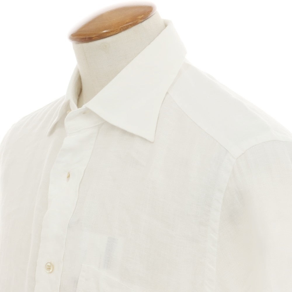 [New] Glanshirt Linen Wide Collar Casual Shirt White [40] [Condition Rank N] [Men&