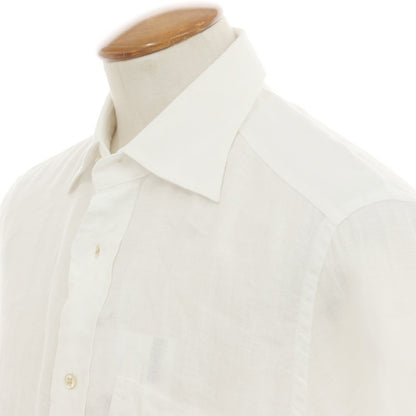 [New] Glanshirt Linen Wide Collar Casual Shirt White [40] [Condition Rank N] [Men&