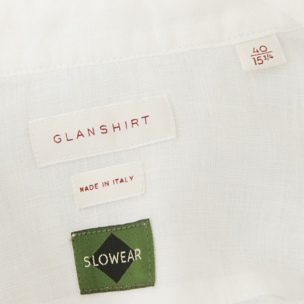 [New] Glanshirt Linen Wide Collar Casual Shirt White [40] [Condition Rank N] [Men&