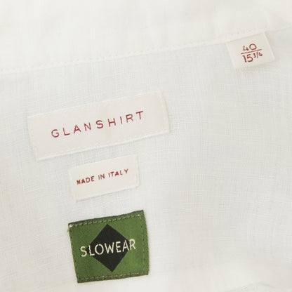 [New] Glanshirt Linen Wide Collar Casual Shirt White [40] [Condition Rank N] [Men&