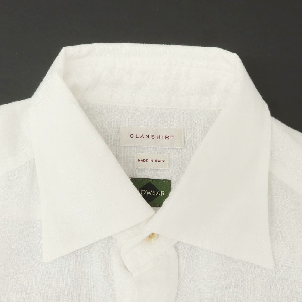 [New] Glanshirt Linen Wide Collar Casual Shirt White [40] [Condition Rank N] [Men&