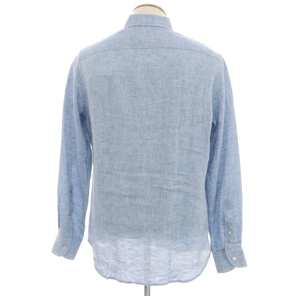 [New] Glanshirt Linen Wide Collar Casual Shirt Light Blue [40] [Condition Rank N] [Men&
