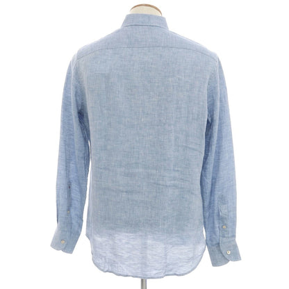 [New] Glanshirt Linen Wide Collar Casual Shirt Light Blue [40] [Condition Rank N] [Men&