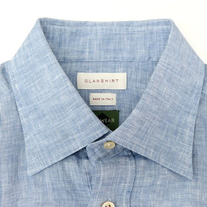 [New] Glanshirt Linen Wide Collar Casual Shirt Light Blue [40] [Condition Rank N] [Men&