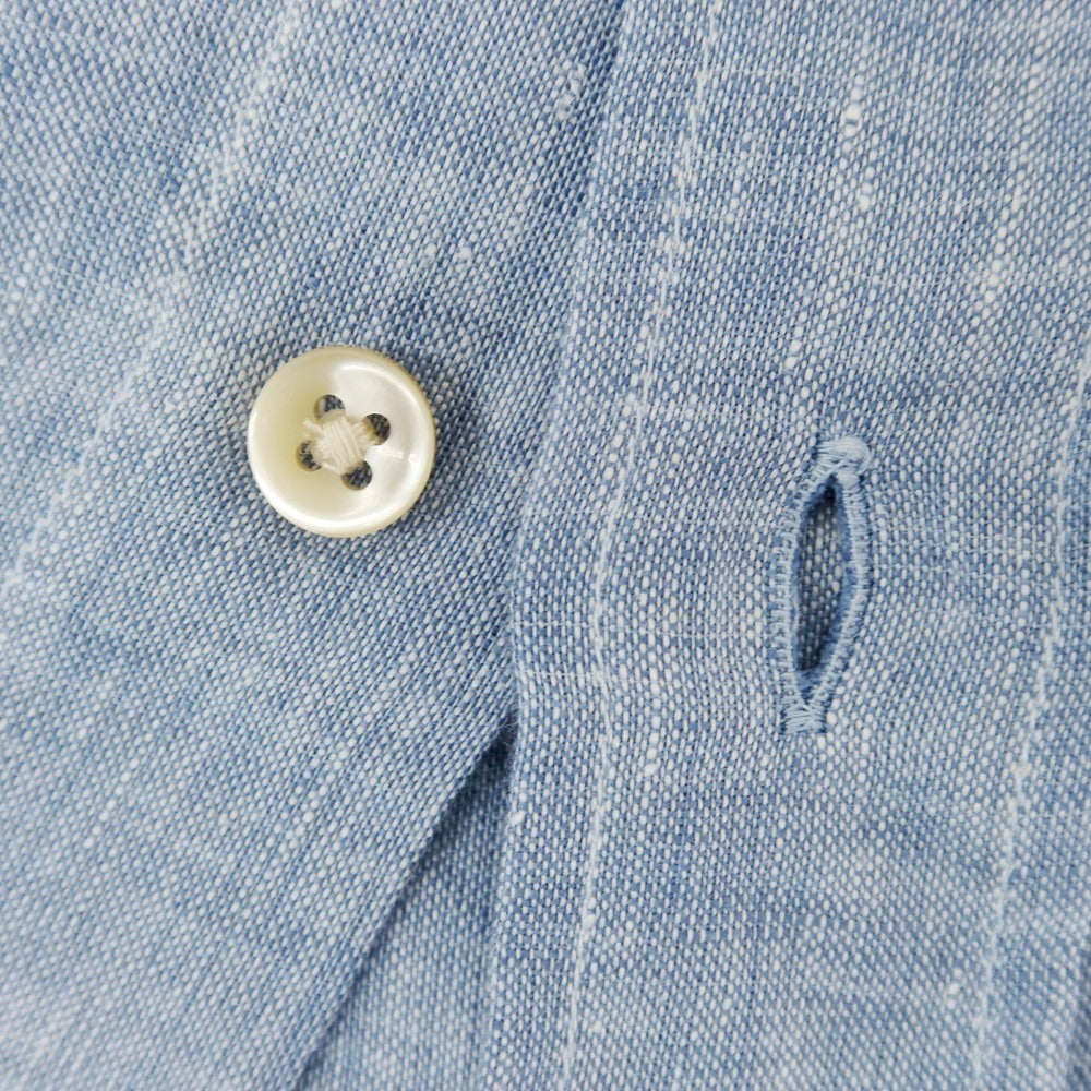 [New] Glanshirt Linen Wide Collar Casual Shirt Light Blue [40] [Condition Rank N] [Men&