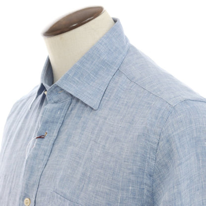 [New] Glanshirt Linen Wide Collar Casual Shirt Light Blue [41] [Condition Rank N] [Men&