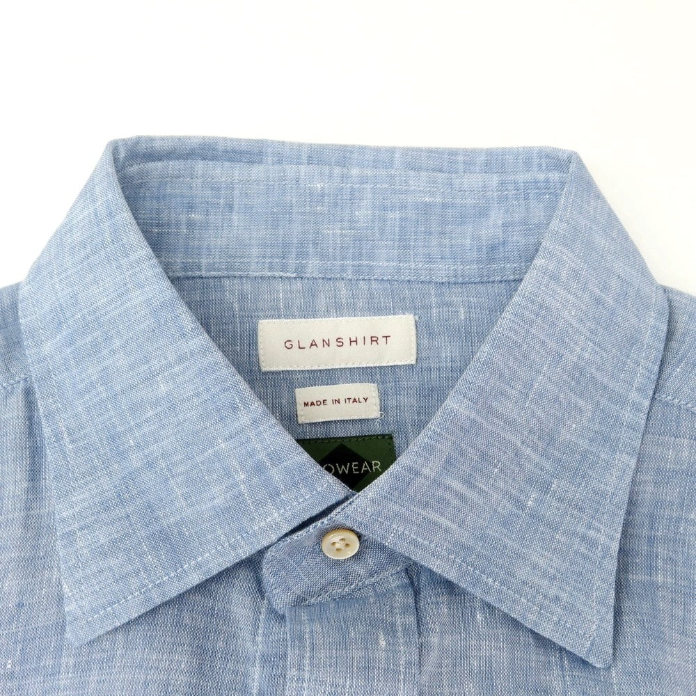 [New] Glanshirt Linen Wide Collar Casual Shirt Light Blue [41] [Condition Rank N] [Men&