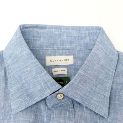 [New] Glanshirt Linen Wide Collar Casual Shirt Light Blue [41] [Condition Rank N] [Men&
