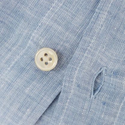 [New] Glanshirt Linen Wide Collar Casual Shirt Light Blue [41] [Condition Rank N] [Men&