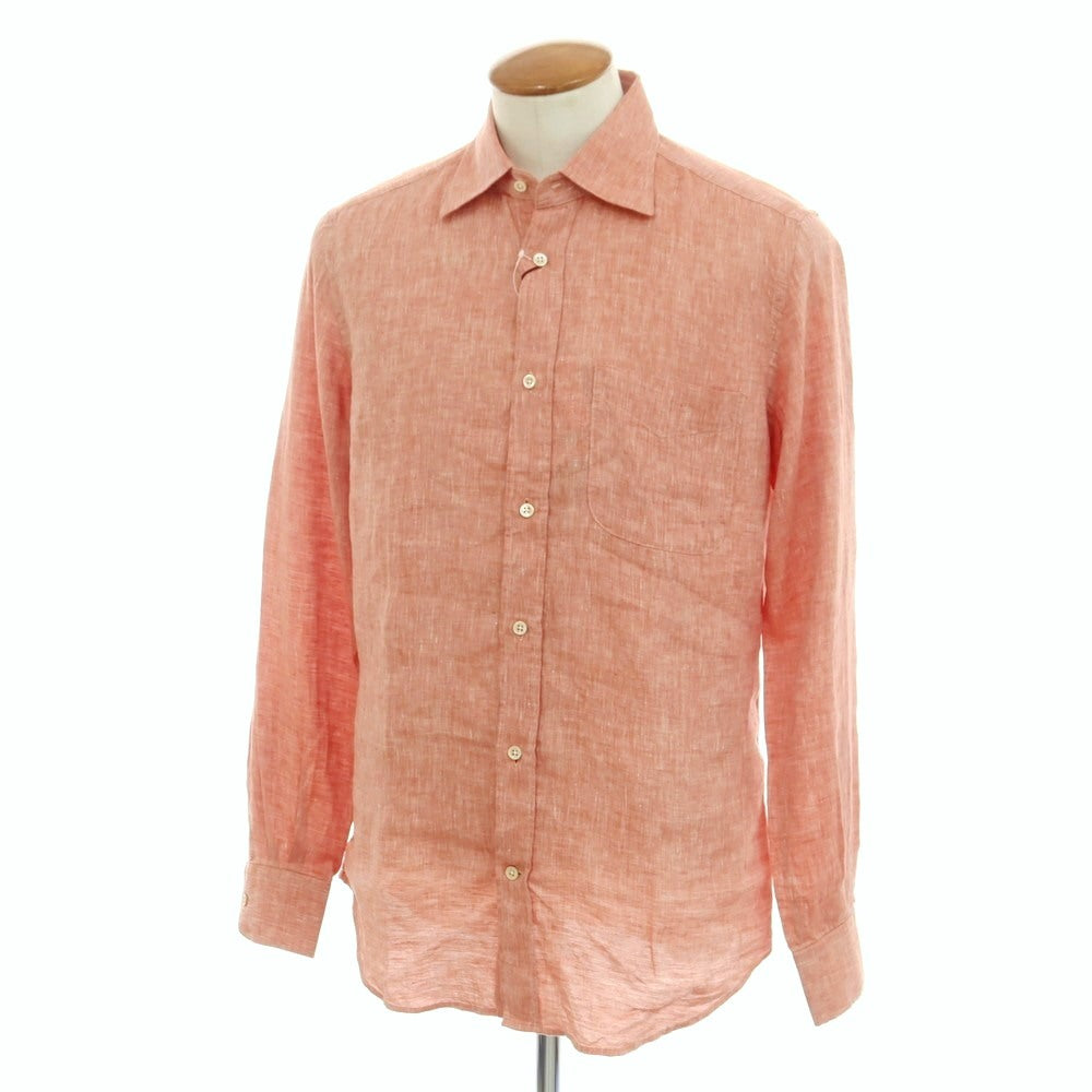 [New] Glanshirt Linen Wide Collar Casual Shirt Light Red [39] [Condition Rank N] [Men&
