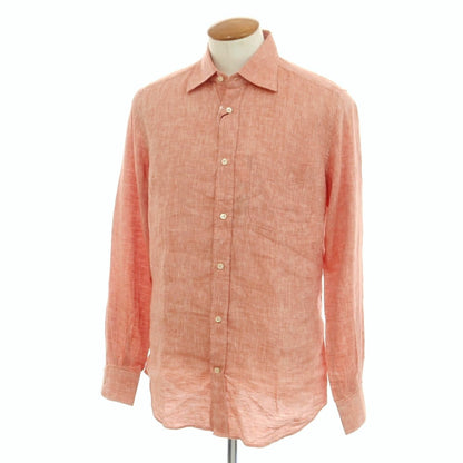 [New] Glanshirt Linen Wide Collar Casual Shirt Light Red [39] [Condition Rank N] [Men&