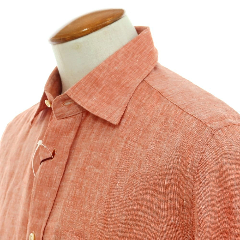 [New] Glanshirt Linen Wide Collar Casual Shirt Light Red [39] [Condition Rank N] [Men&