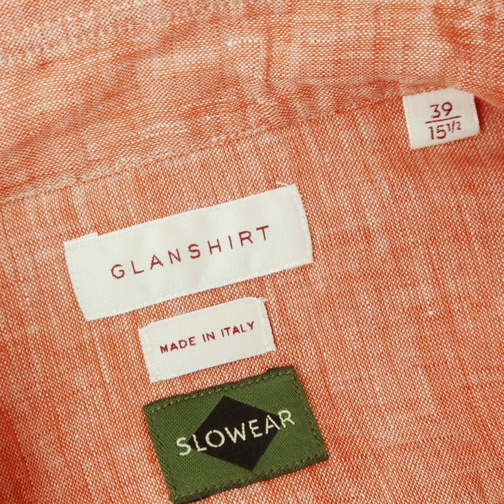 [New] Glanshirt Linen Wide Collar Casual Shirt Light Red [39] [Condition Rank N] [Men&